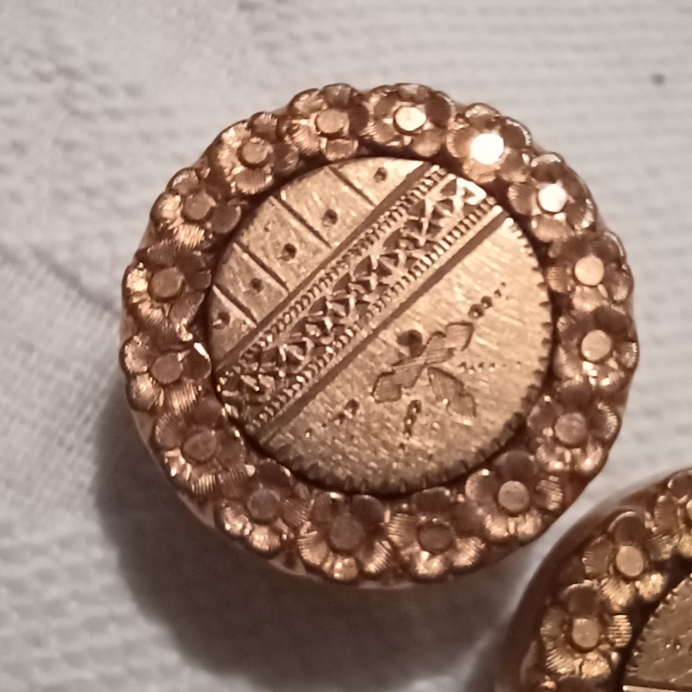 Antique Goldfilled Cufflinks Victorian Large Floral Engraved